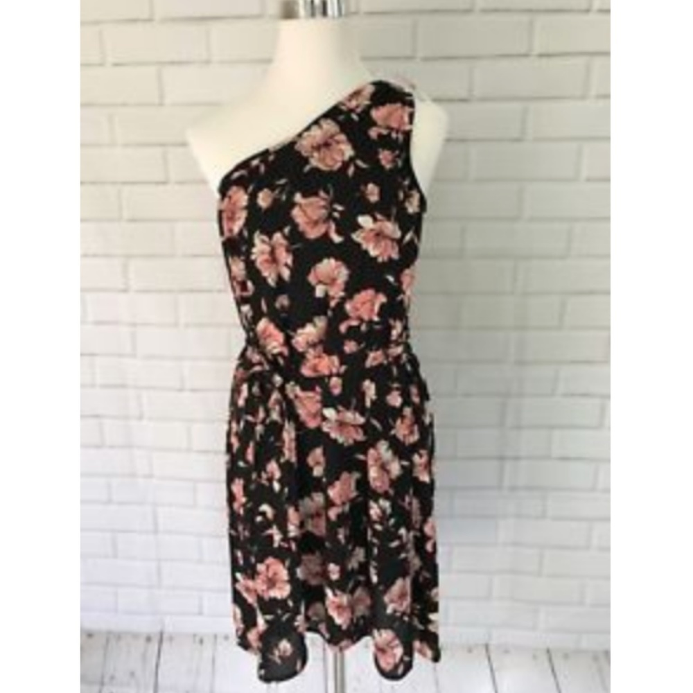 DR2 Daniel Rainn One Shoulder Belted Dress